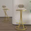 Ensemble de 2 tabourets de bar ronds en velours moderne à rayures en forme de S pour salle à manger et cuisine confortables et élégants-370623748