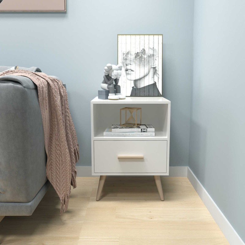 Cular 40cm W Manufactured Wood Bedside Table