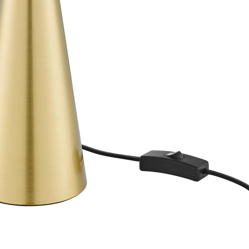 Modway Apex Glass Globe Glass Table Lamp, Satin Brass