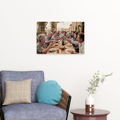 Tuscan Family Dinner Rustic Contemporary Summer Sunset Wall Art Print