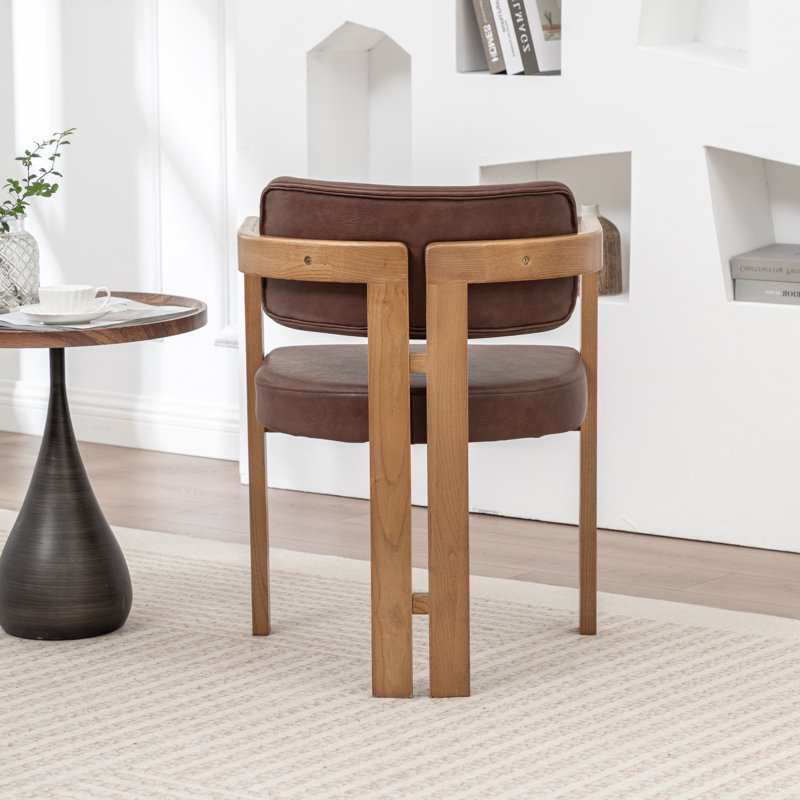 Chaise rembourrée en similicuir Stanford, Brun