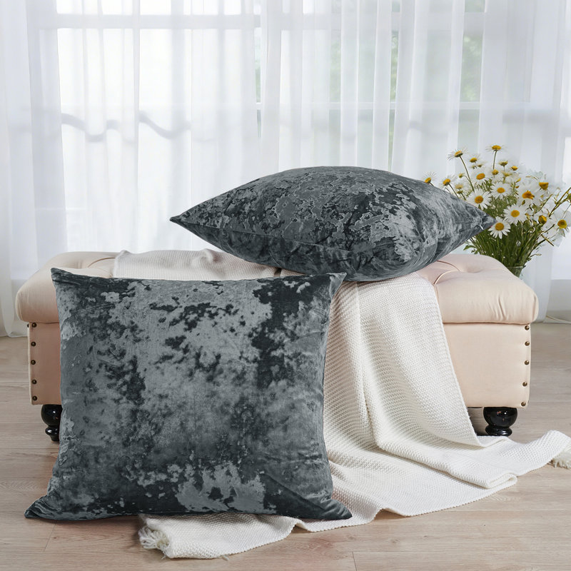 Housse de coussin en velours écrasé Euro, Métal industriel