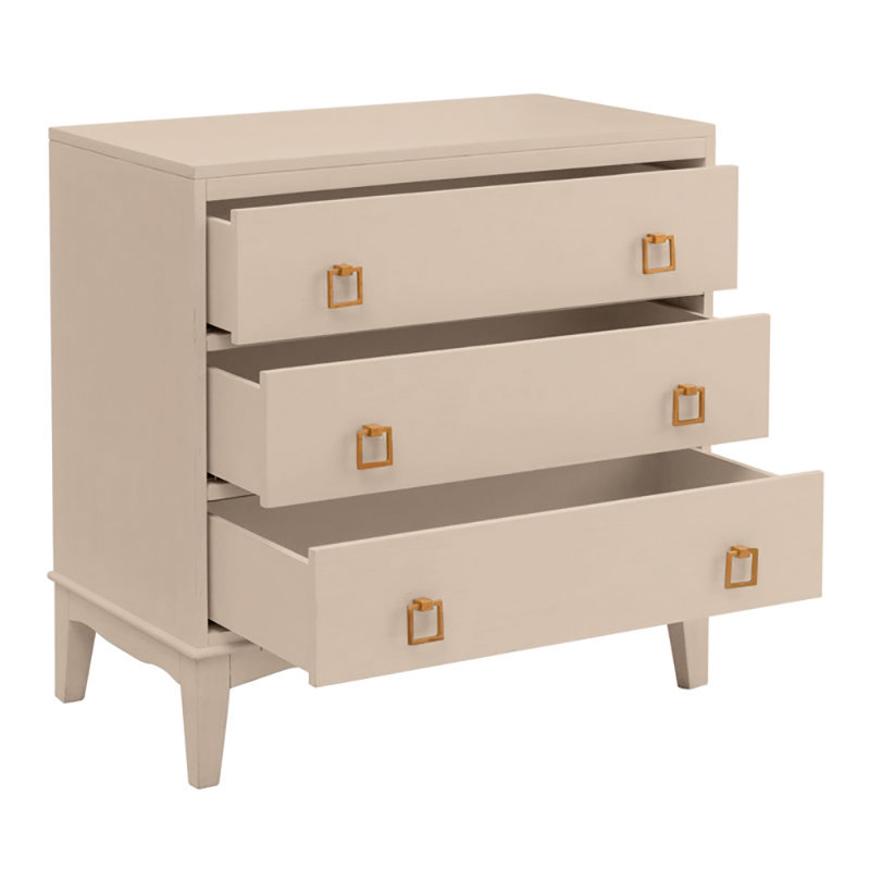 Jackson 3-Drawers Cabinet In Antique White, Antique Gray