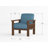 Bertolt 29.5" Mid-Century Modern Accent Chair with Textured Fabric Upholstery, Solid Rubberwood Frame, Foam Over Pocket Coils-1854769261