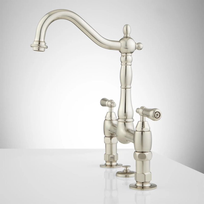 Bridge Widespread Bathroom Faucet with Lever Handles, Brushed Nickel
