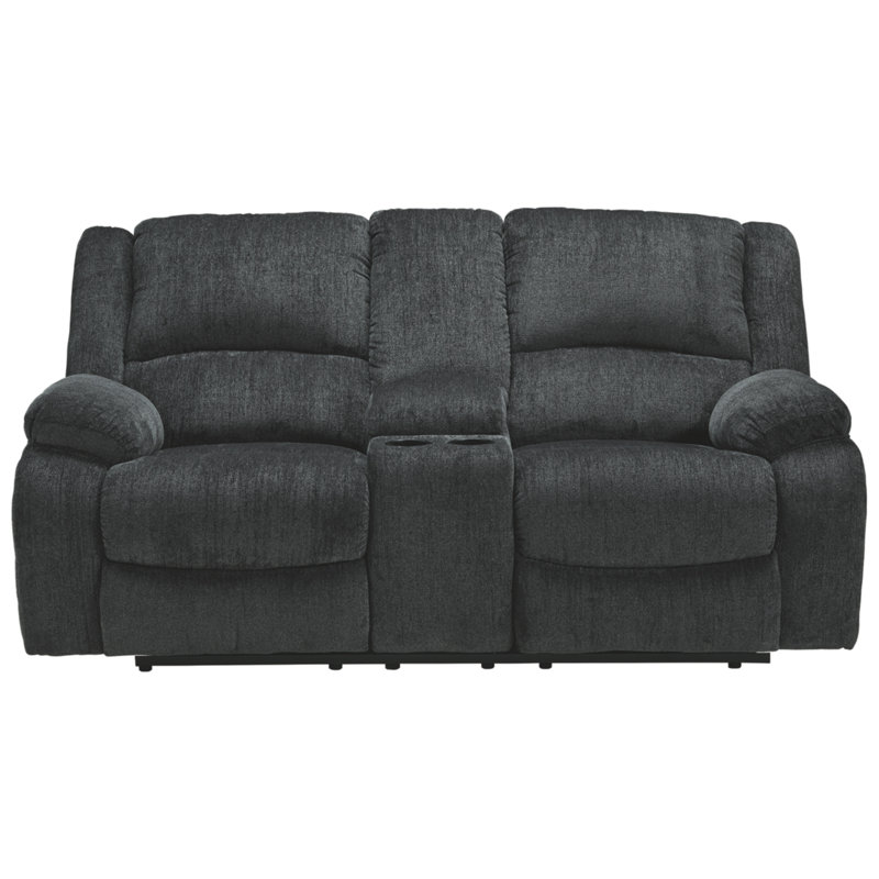 Dametris Upholstered 78'' Reclining Loveseat, Slate