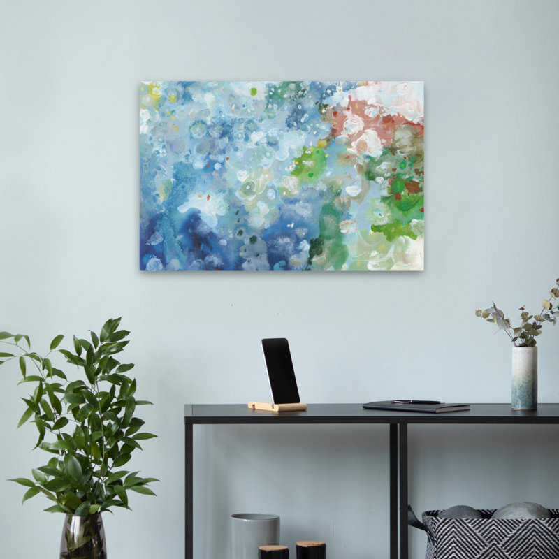 Bord de mer bord de mer scintillant rose bleu, H 24 po x l 16 po