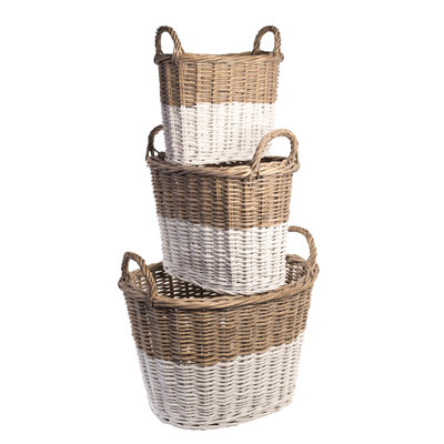 Ensemble de 3 paniers en saule