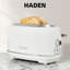 HADEN Ivory Stainless Steel Heritage Coffee Machine & 2-Slice Toaster