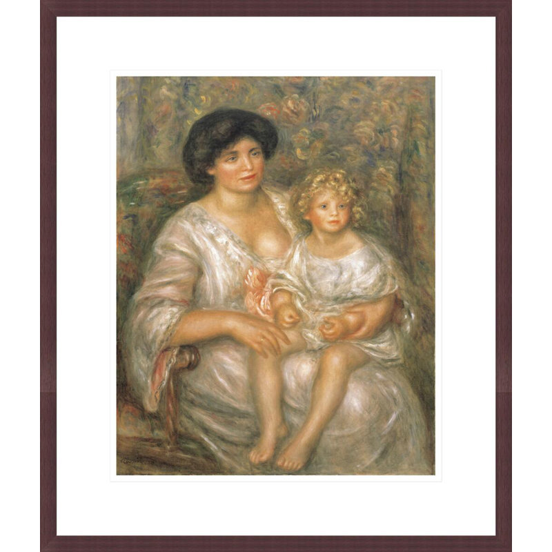 «Mother and Child (Madame Thurneyssen and Her Daughter)» par Pierre-Auguste Renoir, impression giclée encadrée
