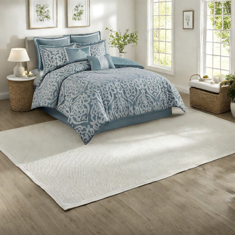 Ensembles de literie en jacquard luxueux, conception en polyester turquoise pour des chambres élégantes