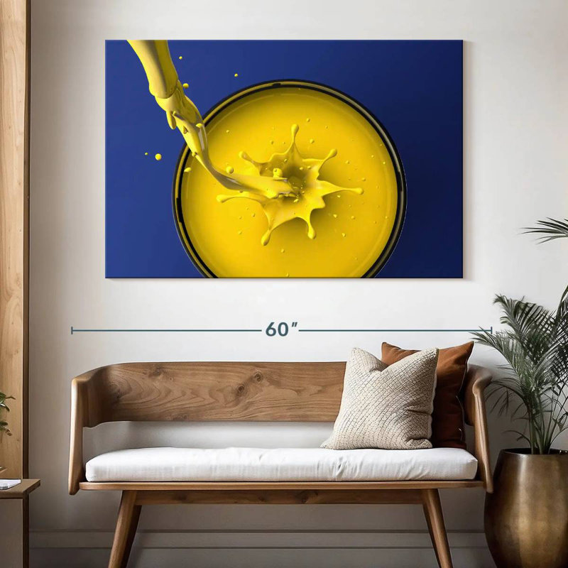 Senne Yellow Paint Splash, 34" H x 51" W