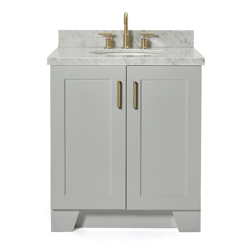 ARIEL TAYLOR 31 IN RECTANGLE SINK VANITY, Gray, Oval