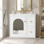 Ensemble de meuble-lavabo mural, 24 po, lavabo en céramique, 2 tiroirs, 1 porte à fermeture en douceur