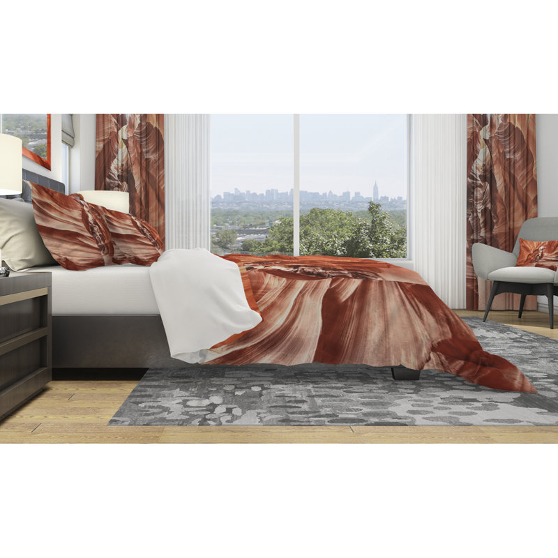 Ensemble de housse de couette designart antilope canyon high structures, Housse de couette très grand + 2 taies décoratives