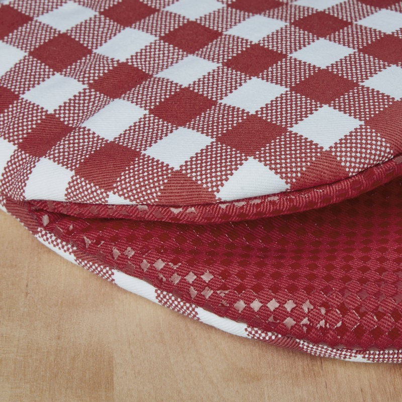 Passion Red Gingham Silicone Mini Oven Mitts Set