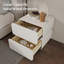 Table de chevet moderne en cuir blanc avec 2 tiroirs, table de chevet, aucun assemblage requis