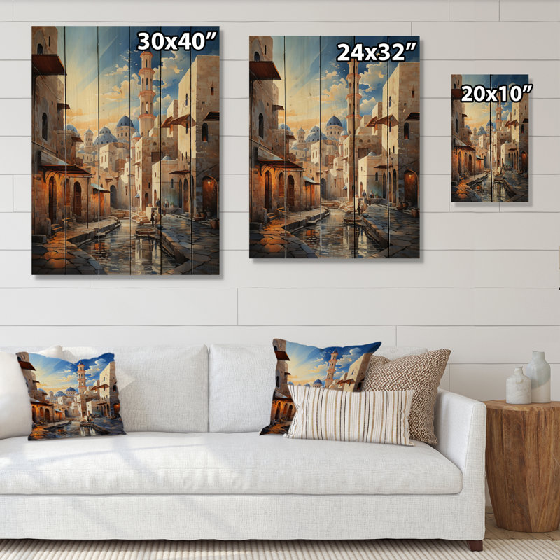 Minaret de l'Islam, impression sur bois, H 40 po x l 30 po x P 0,78 po