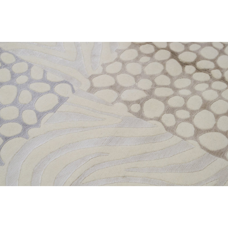 Tapis beige noué à la main de haute qualité
