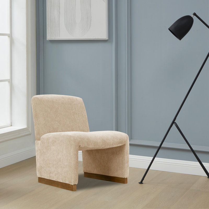 Fauteuil d'appoint de salon en chenille de 24,8 po Fulgenzia, Chenille Rosy Brown