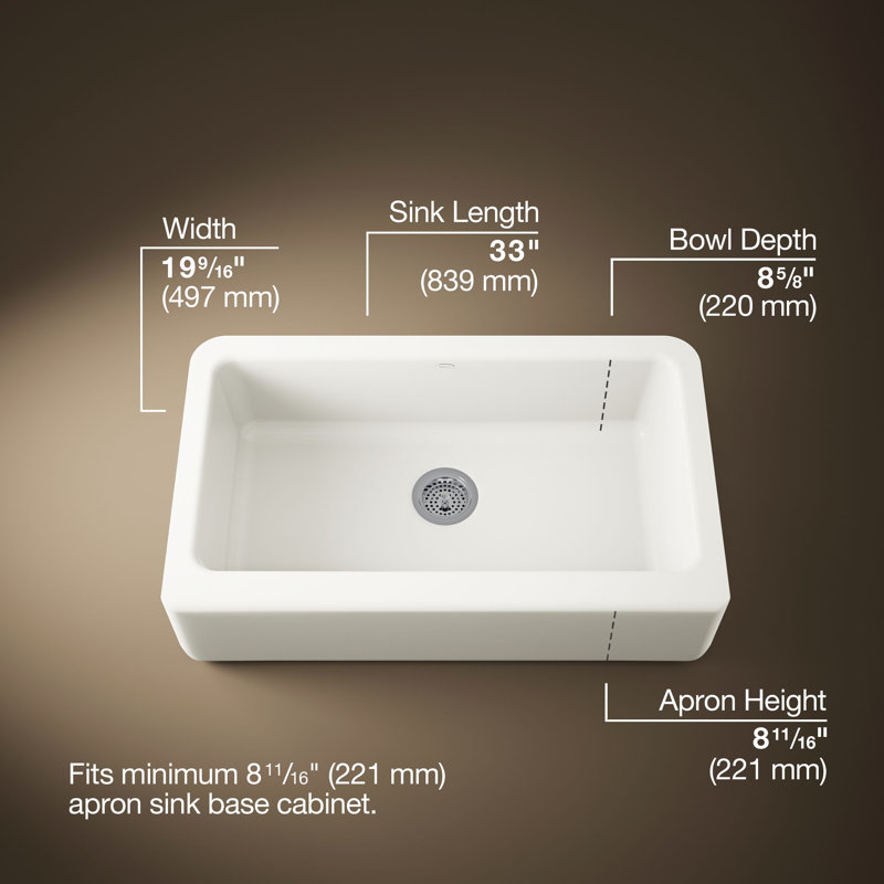 Dickinson Undermount Single-Bowl Farmhouse Kitchen Sinkundermount Single-Bowl Farmhouse Kitchen Sink, Biscuit