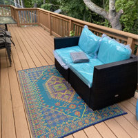 Mad Mats FM-OTU69-AQ1 6 x 9 ft. Turkish Indoor & Outdoor Rug Aqua