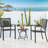 Round Outdoor Folding Side Table with Tempered Glass Top