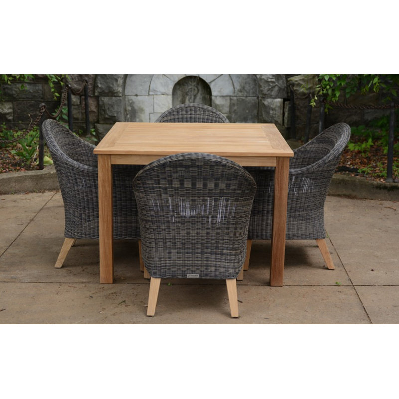 Vienna Wicker Outdoor Dining Armchair, Brown, Cast Charcoal