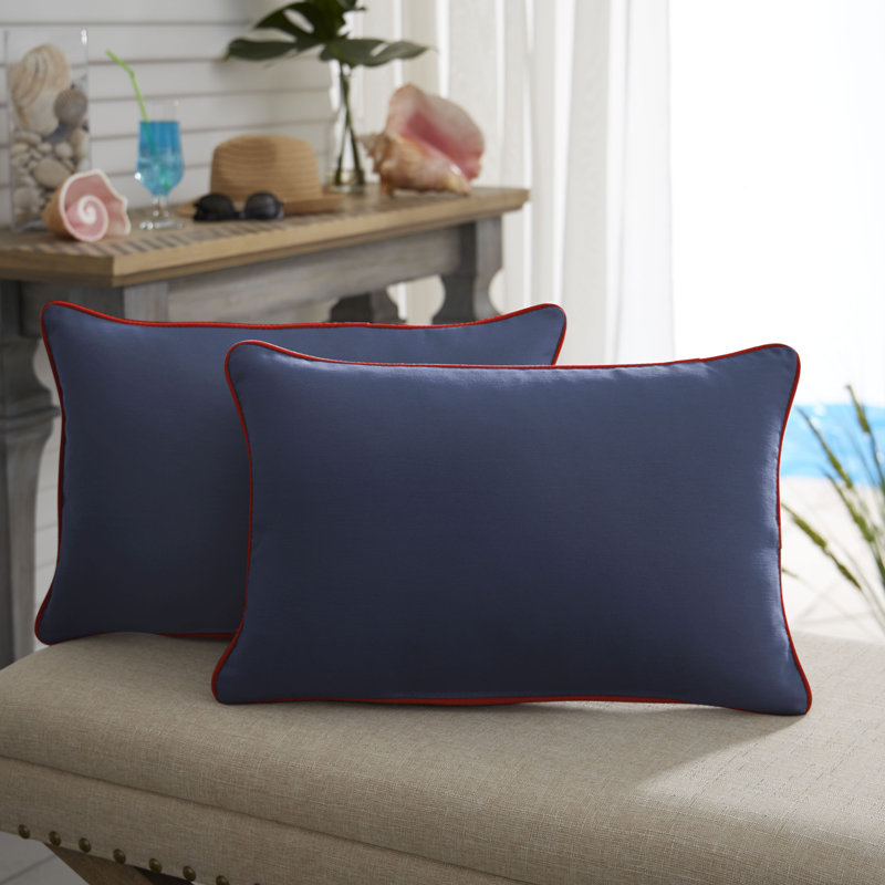  Housse et coussin d'extérieur pour l'extérieur, Toile bleu marine Sunbrella, 14 po x 24 po
