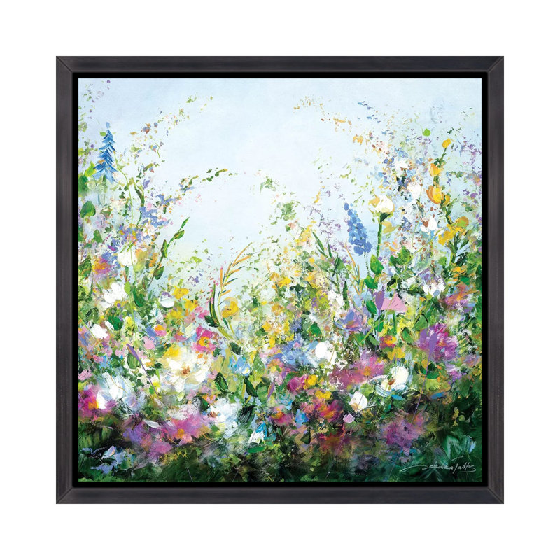 «A Perfect Day» par Jaanika Talts - reproduction d'art encadrée, Toile avec cadre noir patiné, H 37 po x l 37 po x P 1,5 po
