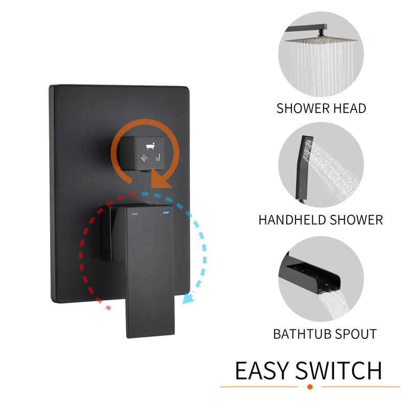 All-In-One Kit with Rough in-Valve, Matte Black