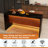 Modern Kitchen Island With Marble-Look Surface, LED Lights & Grille Design For Dining Room, Living Room(Island Only)-847508133