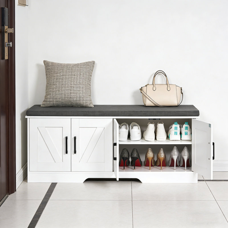 Banc de rangement avec siège rembourré