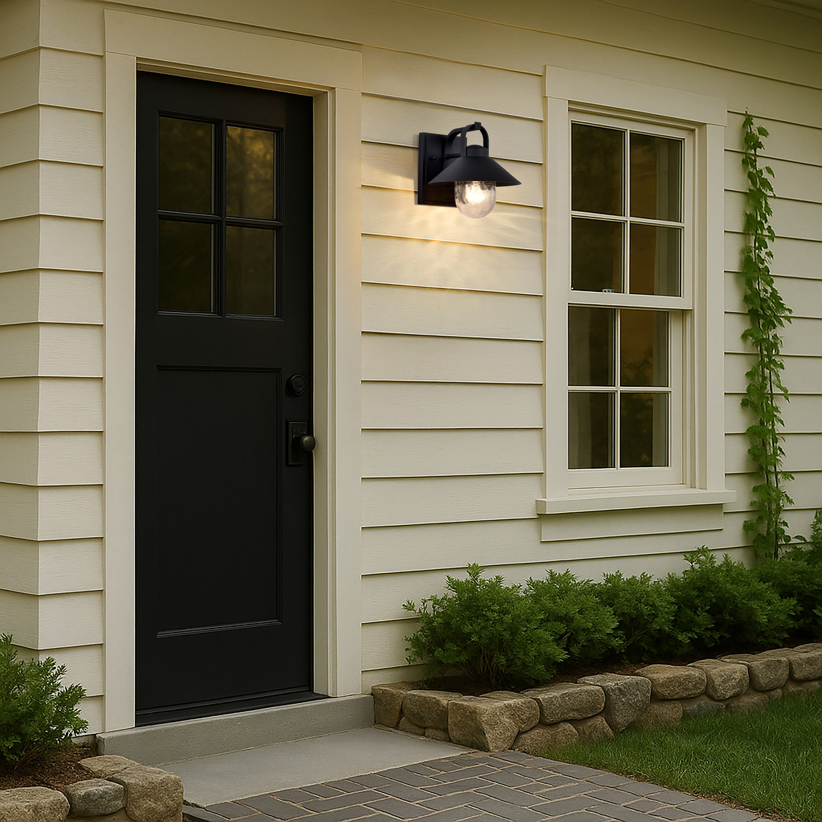 Andren Outdoor Wall Lantern, 8.13'' H x 8'' W x 9'' D, Black, Black