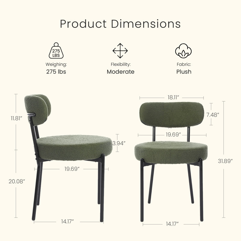 Table de salle à manger rectangulaire en bois Alyria de 70 po avec 6 chaises de salle à manger en cuir bouclé Sherpa, Black