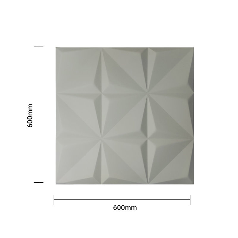 Artistic 3D Geometric Relief PU Leather Wall Panels 60x60cm 20mm Thickness Size: 600 x 600 mm (Pack of 4)