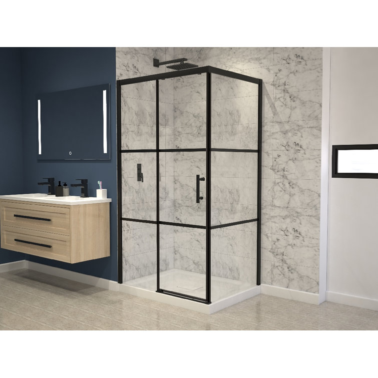 48'' W 76'' H Framed Rectangle Reversible Shower Enclosure