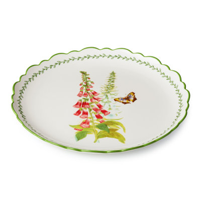 Certified International Mirabella Porcelain 13-inch Round Serving Platter, Elegant Lightweight Floral Platter With Butterfli In Multicolored