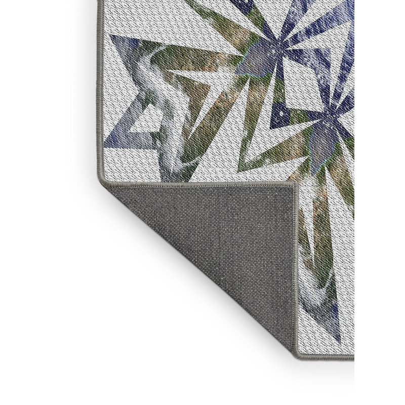 Laine fabriquée à la machine et gris polyester/olive/bleu Tapis décoratif, Rectangle 6 pi x 9 pi