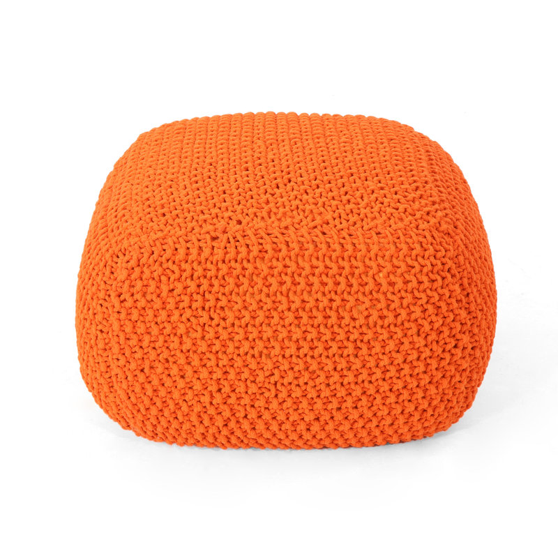 Repose-pieds carré de 24 po Tenacia, Coton orange