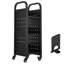 Chariot à livres roulant pour bibliothèque, capacité de 100 kg, dimensions : 32 x 35 x 93,5 cm, étagères en L à un seul côté, roues verrouillables de 5 cm, idéal pour la maison, le bureau et l’école, noir.-115828618-115828620