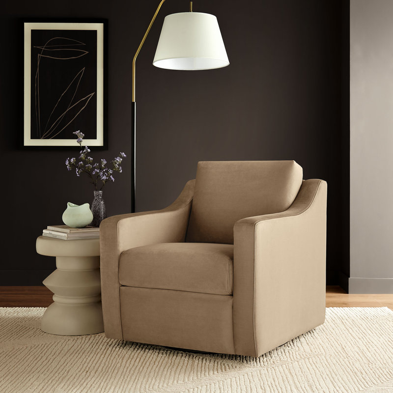 Liora Performance Velvet Armchair, Taupe Velvet