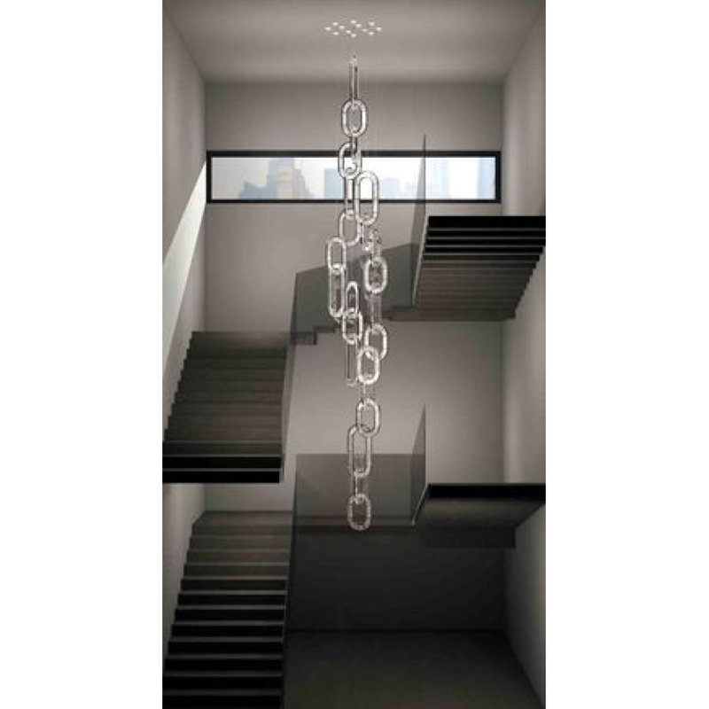 Lustre en acier inoxydable à 32 lumières Windfall JEWEL, Transparent, H 4 po x l 20 po x P 20 po, Chrome
