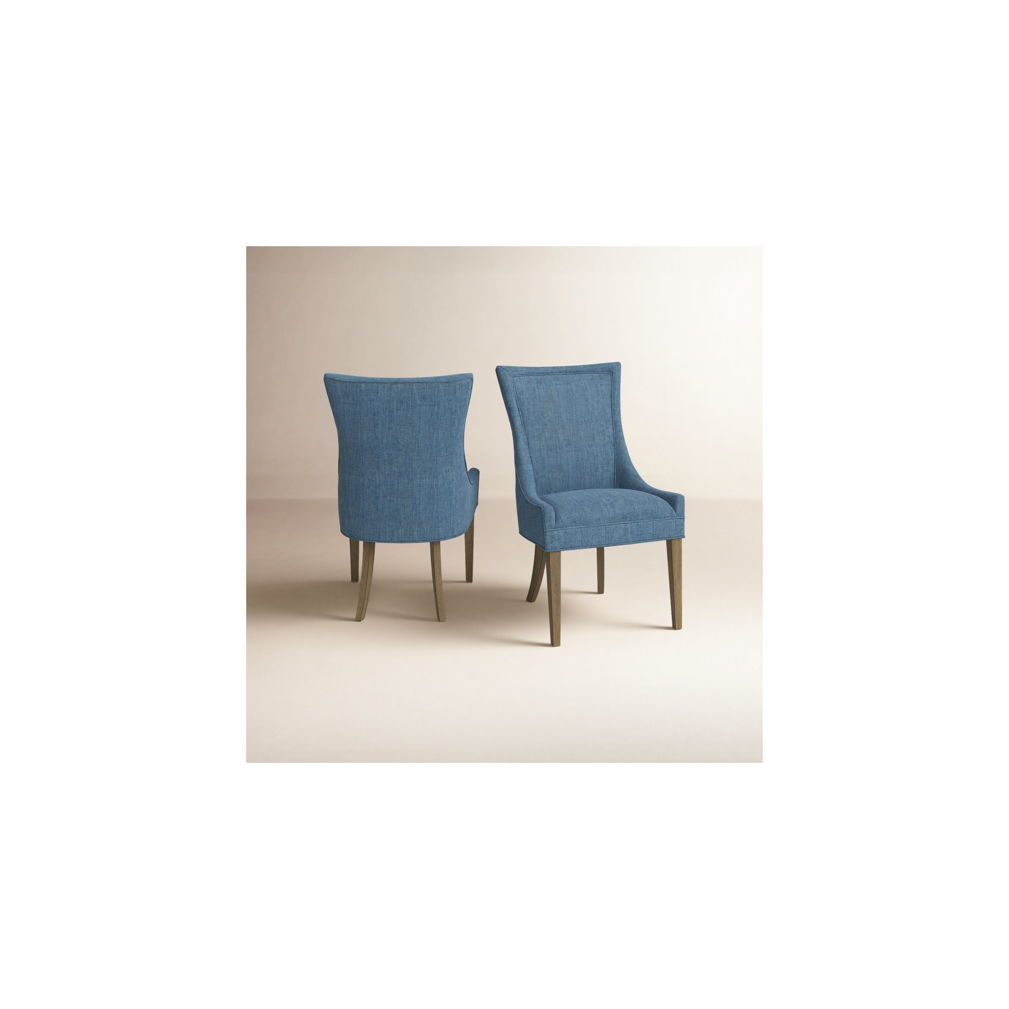 Ultra Velvet Dining Upholstered Side Chair, Blue Twill