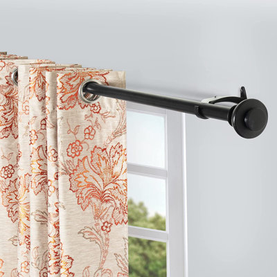 Tringle à rideaux simple ajustable noire 0,75 po