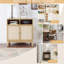 Armoire en rotin avec rangement
