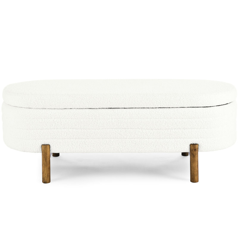 Modern Oval Upholstered Storage Bench