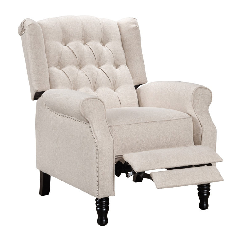 Sholes 78cm Wide Wing Chair Recliner, Beige