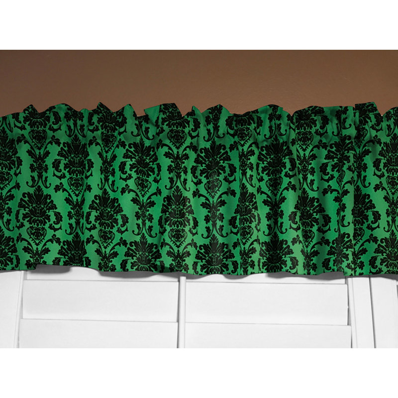 Cantonnière florale en damas 58 po, L 58 po x L 18 po, Vallée verte