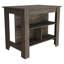 Delos Kitchen Island, Four Legs, Three Shelves, Dark Brown